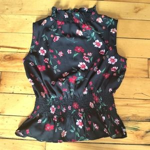 Smocked Neck blouse in light georgette fabric -Size S/M